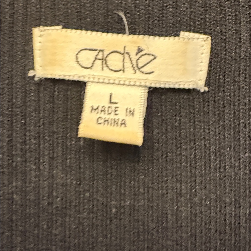 Cache brand - Woman sweater zip up with stretch fringe trim cardigan size L - Picture 9 of 10